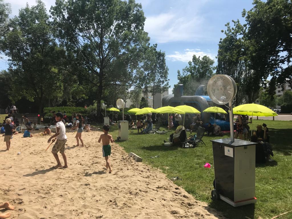 Brumisateur mobile professionnel Atmosfera sur roulettes pour terrasses et &eacute;v&eacute;nements