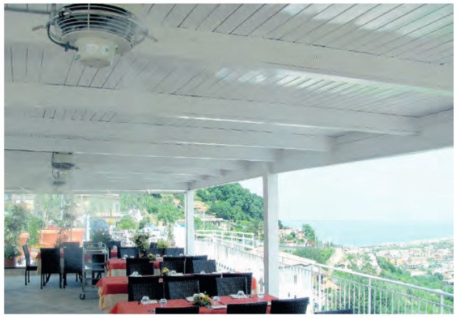 Système de brumisation 360° SKY PANORAMA pour terrasse centrale et espaces intérieurs