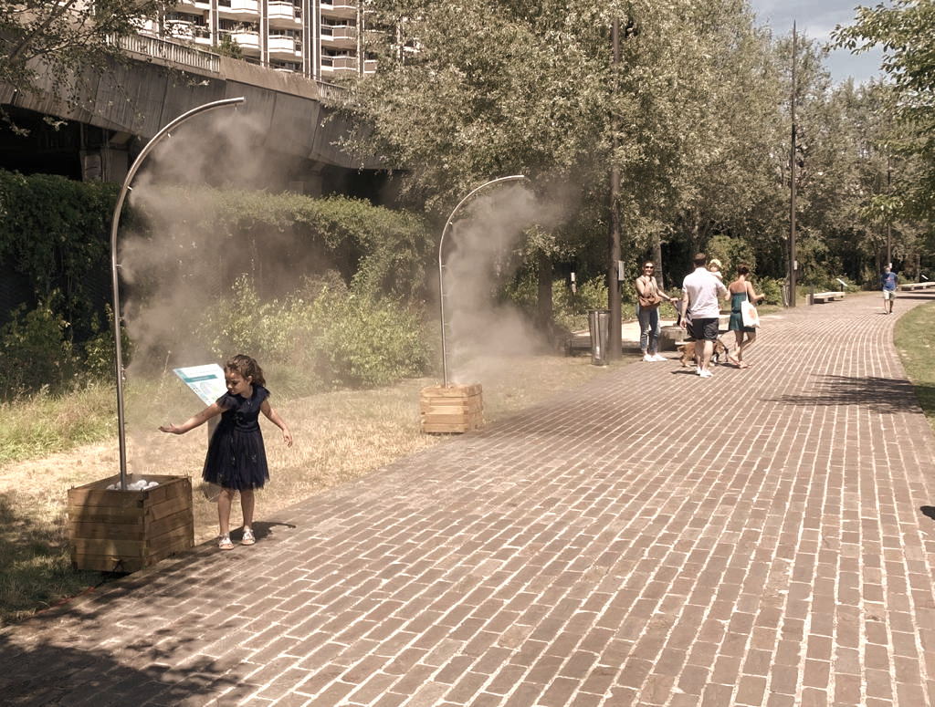 Demi-arche de brumisation en location collectivités plan canicule
